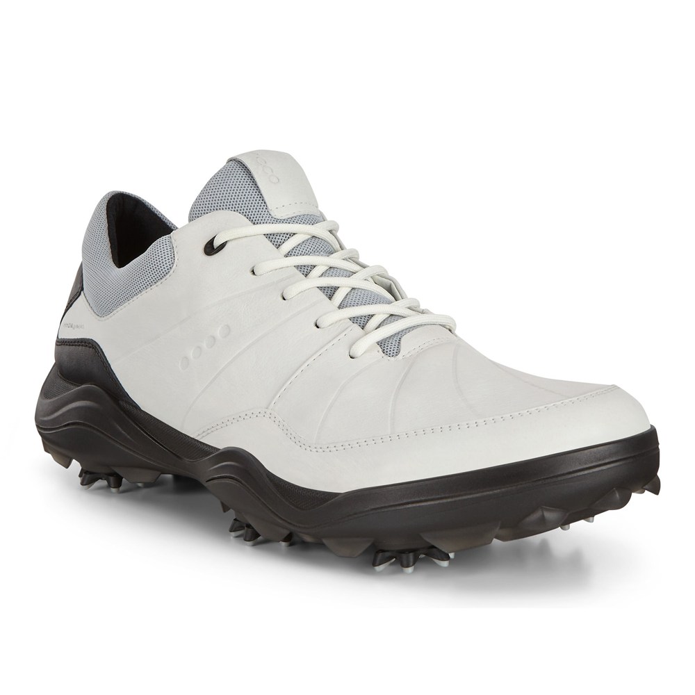 ECCO Mens Golf Shoes White/Black - Cleated Strike - VDY-120854